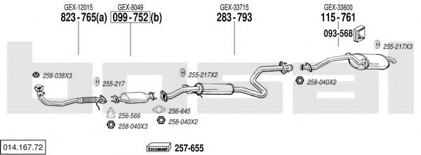 Sistem de esapament BOSAL 014.167.72