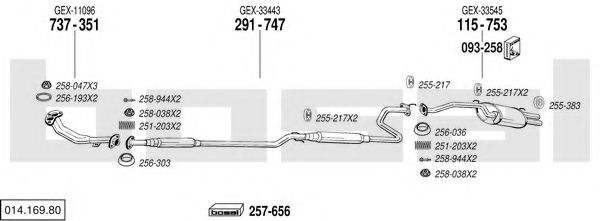 Imagine Sistem de esapament BOSAL 014.169.80