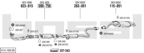 Sistem de esapament BOSAL 014.169.95