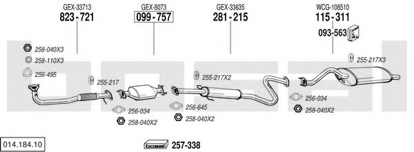 Imagine Sistem de esapament BOSAL 014.184.10