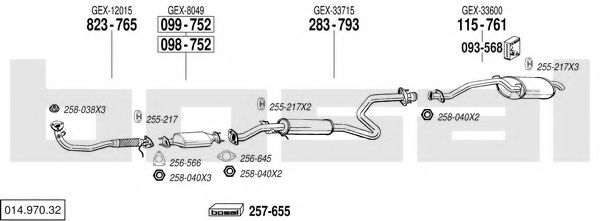 Sistem de esapament BOSAL 014.970.32