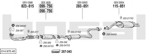 Sistem de esapament BOSAL 014.970.40