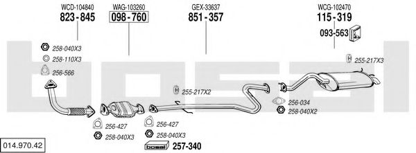 Sistem de esapament BOSAL 014.970.42
