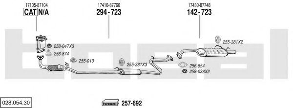 Sistem de esapament BOSAL 028.054.30