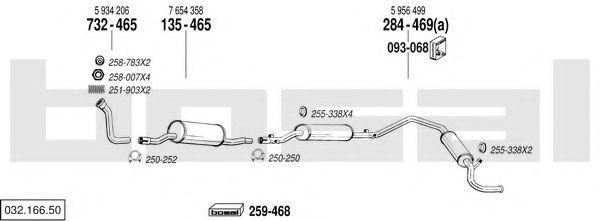 Sistem de esapament BOSAL 032.166.50