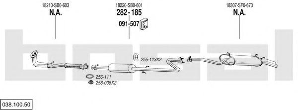 Imagine Sistem de esapament BOSAL 038.100.50