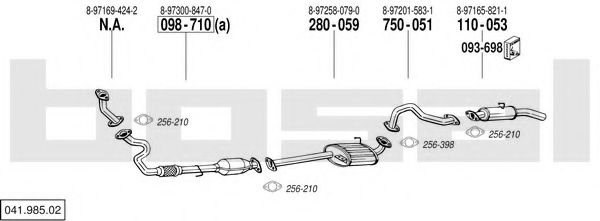 Sistem de esapament BOSAL 041.985.02