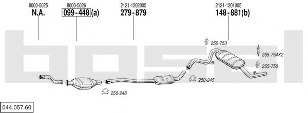 Imagine Sistem de esapament BOSAL 044.057.60