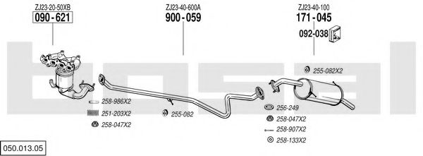 Sistem de esapament BOSAL 050.013.05