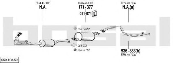 Sistem de esapament BOSAL 050.108.50