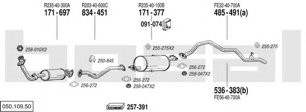 Sistem de esapament BOSAL 050.109.50