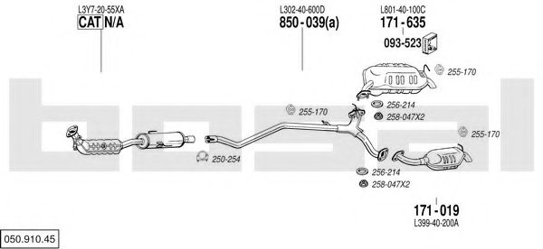 Sistem de esapament BOSAL 050.910.45