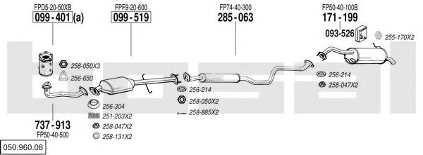 Sistem de esapament BOSAL 050.960.08