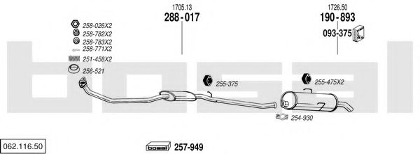 Sistem de esapament BOSAL 062.116.50