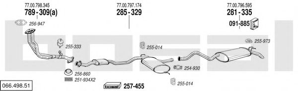 Sistem de esapament BOSAL 066.498.51