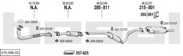Sistem de esapament BOSAL 070.086.03
