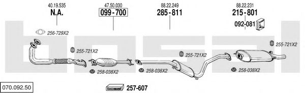 Sistem de esapament BOSAL 070.092.50