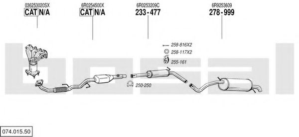 Sistem de esapament BOSAL 074.015.50