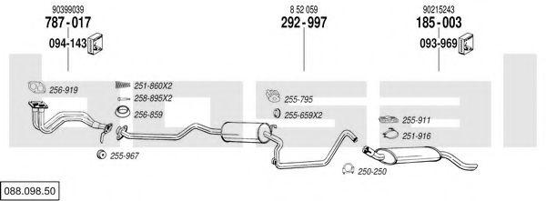 Sistem de esapament BOSAL 088.098.50