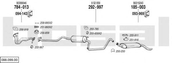 Sistem de esapament BOSAL 088.099.00