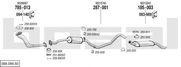 Sistem de esapament BOSAL 088.099.50