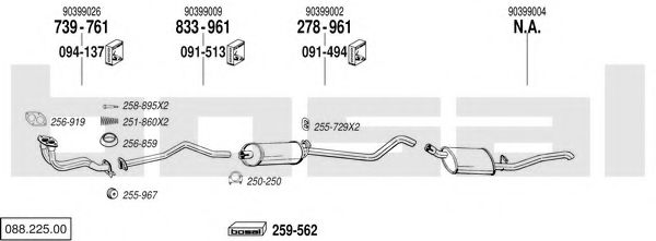 Sistem de esapament BOSAL 088.225.00