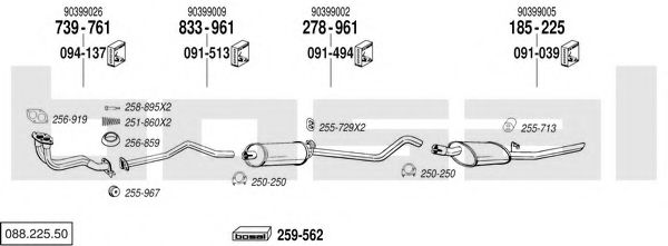 Sistem de esapament BOSAL 088.225.50
