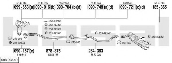 Sistem de esapament BOSAL 088.992.40