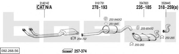 Sistem de esapament BOSAL 092.268.56