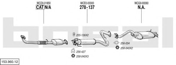 Sistem de esapament BOSAL 153.960.12