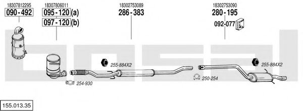 Imagine Sistem de esapament BOSAL 155.013.35