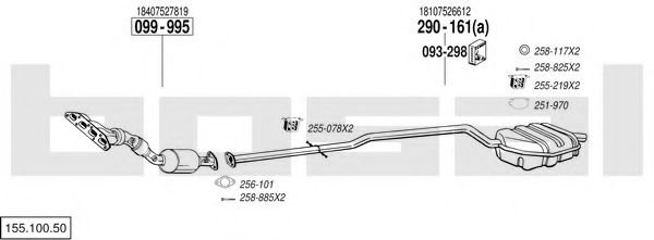Sistem de esapament BOSAL 155.100.50