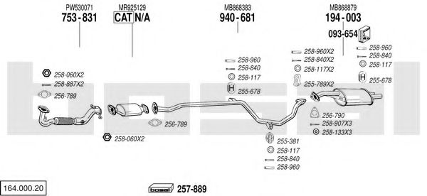 Sistem de esapament BOSAL 164.000.20