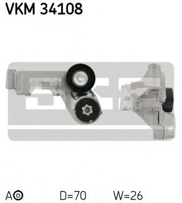 Imagine rola intinzator,curea transmisie SKF VKM 34108