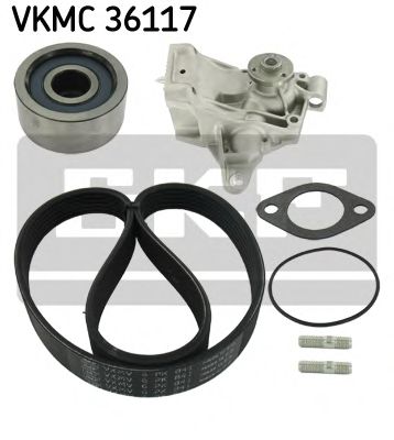 Imagine Pompa apa + Set curea transmisie cu caneluri SKF VKMC 36117