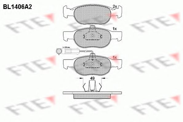 Imagine set placute frana,frana disc FTE BL1406A2