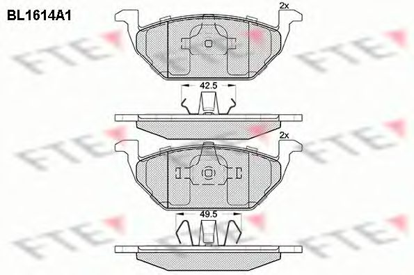 Imagine set placute frana,frana disc FTE BL1614A1