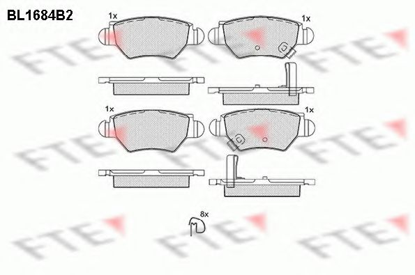 Imagine set placute frana,frana disc FTE BL1684B2