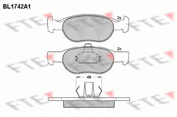 Imagine set placute frana,frana disc FTE BL1742A1