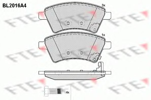 Imagine set placute frana,frana disc FTE BL2016A4