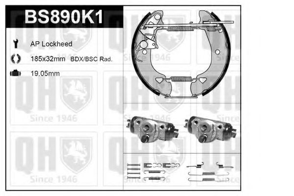 Set frana, frana tambur QUINTON HAZELL BS890K1
