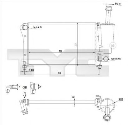 Imagine Radiator, racire motor TYC 709-0019