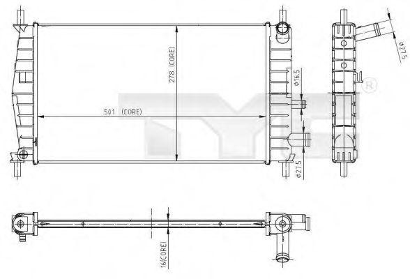 Imagine Radiator, racire motor TYC 710-0025