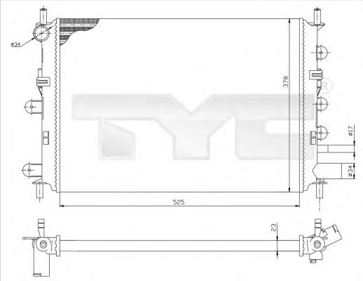 Imagine Radiator, racire motor TYC 710-0037-R