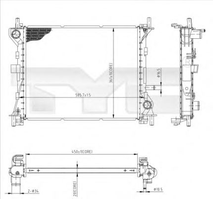 Imagine Radiator, racire motor TYC 710-0041