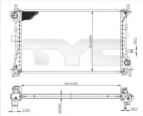 Imagine Radiator, racire motor TYC 710-0052