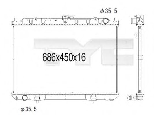 Imagine Radiator, racire motor TYC 724-1013