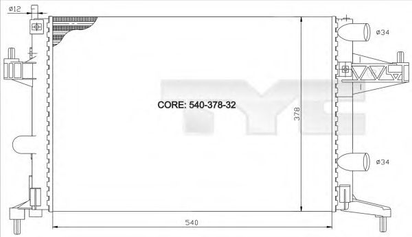 Imagine Radiator, racire motor TYC 725-0007