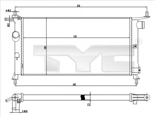 Imagine Radiator, racire motor TYC 725-0020