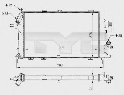 Imagine Radiator, racire motor TYC 725-0028-R